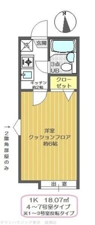 シャンブル綾瀬Ｅの物件間取画像